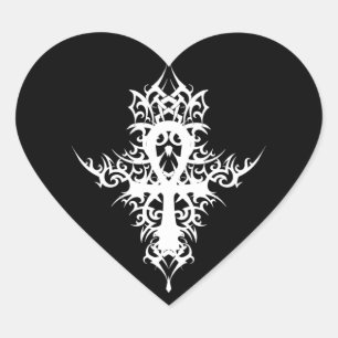 Gothic Ankh Hart Sticker