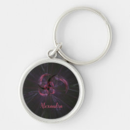Gothic Anti-V-Day Roze Grey Fractal Art Sleutelhanger