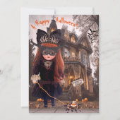 Gothic Antiek Doll Halloween Kaart (Voorkant)