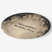 Gothic Arch Black Rose Birthday Papieren Bordje (Gekanteld)