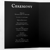 Gothic Arch Elegant Wedding Dark Black Red Drieluik Programma (Binnenzijde eerst)