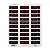 Gothic Arch Elegant Wedding Dark Black Red Etiket (Full Sheet)