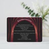 Gothic Arch Elegant Wedding Dark Black Red Informatiekaartje (Staand voorkant)