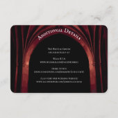 Gothic Arch Elegant Wedding Dark Black Red Informatiekaartje (Achterkant)