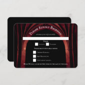 Gothic Arch Elegant Wedding Dark Black Red Kaart (Voorkant / Achterkant)