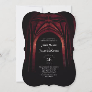 Gothic Arch Elegant Wedding Dark Black Red Kaart