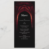 Gothic Arch Elegant Wedding Dark Black Red Menu (Voorkant)