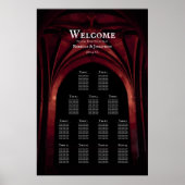 Gothic Arch Elegant Wedding Dark Black Red Poster (Voorkant)