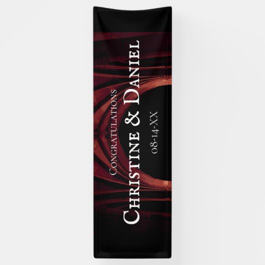 Gothic Arch Elegant Wedding Dark Black Red Spandoek (Verticaal)