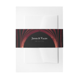 Gothic Arch Elegant Wedding Dark Black Red Uitnodigingen Wikkel