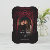 Gothic Arch Elegant Wedding Dark Save the Date Kaart (Staand voorkant)