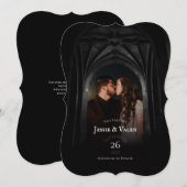 Gothic Arch Elegant Wedding Dark Save the Date Kaart (Voorkant / Achterkant)