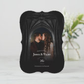 Gothic Arch Elegant Wedding Dark Save the Date Kaart (Staand voorkant)