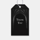 Gothic Arch Elegant Wedding Donker Zwart-wit Cadeaulabel (Voorkant)