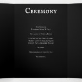 Gothic Arch Elegant Wedding Donker Zwart-wit Drieluik Programma (Binnenkant midden)