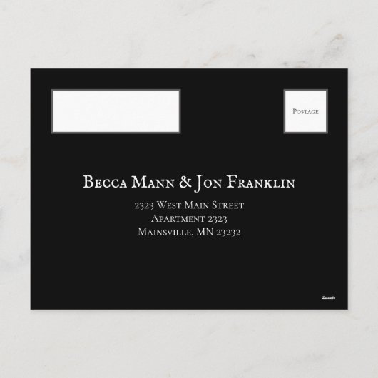 Gothic Arch Elegant Wedding Donker Zwart-wit Feestdagenkaart (Achterkant)