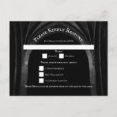 Gothic Arch Elegant Wedding Donker Zwart-wit Feestdagenkaart (Voorkant)