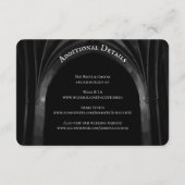 Gothic Arch Elegant Wedding Donker Zwart-wit Informatiekaartje (Achterkant)