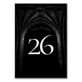 Gothic Arch Elegant Wedding Donker Zwart-wit Kaart (Voorkant)