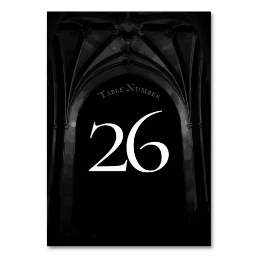 Gothic Arch Elegant Wedding Donker Zwart-wit Kaart (Voorkant)