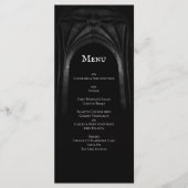 Gothic Arch Elegant Wedding Donker Zwart-wit Menu (Voorkant)