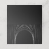 Gothic Arch Elegant Wedding Donker Zwart-wit Plaatskaartje (Buitenkant ongevouwen)