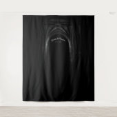 Gothic Arch Elegant Wedding Donker Zwart-wit Wandkleed (Voorkant)