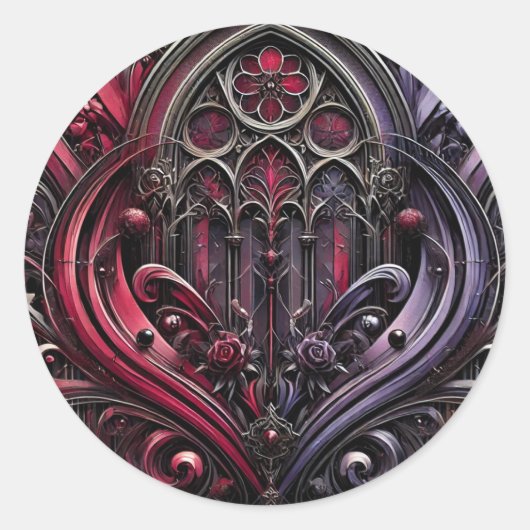 Gothic Arch Floral Sticker (Voorkant)
