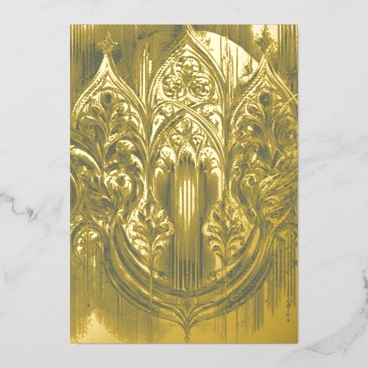 Gothic Arch Gold Foil Holiday Kaart (Voorkant)