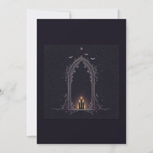 Gothic Arch Kaars Halloween Uitnodiging (Voorkant)