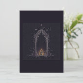 Gothic Arch Kaars Halloween Uitnodiging (Staand voorkant)