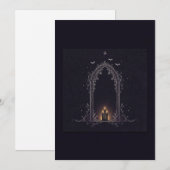 Gothic Arch Kaars Halloween Uitnodiging (Voorkant / Achterkant)