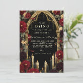 Gothic Arch kaarslicht Halloween Kaart (Staand voorkant)