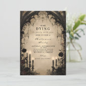 Gothic Arch kaarslicht Halloween Kaart (Staand voorkant)