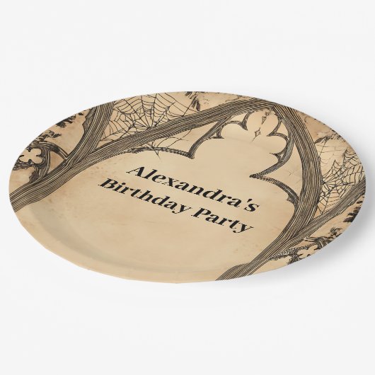 Gothic Arch Midnight Birthday Papieren Bordje (Gekanteld)