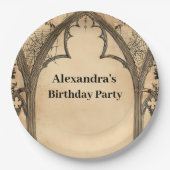 Gothic Arch Midnight Birthday Papieren Bordje (Voorkant)