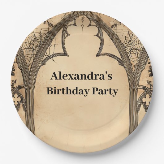 Gothic Arch Midnight Birthday Papieren Bordje (Voorkant)