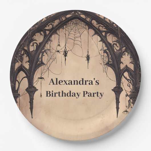 Gothic Arch Midnight Birthday Papieren Bordje (Voorkant)