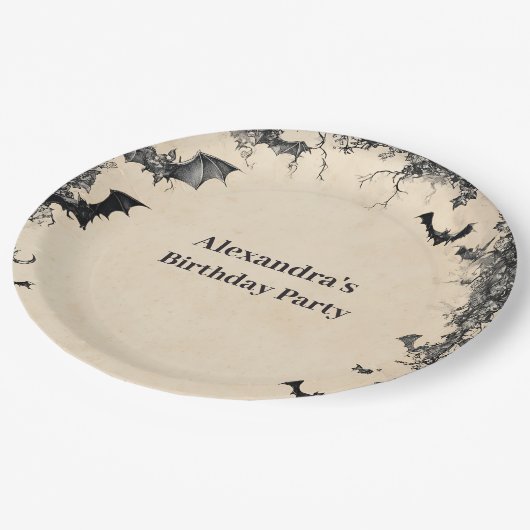 Gothic Arch Midnight Birthday Papieren Bordje (Gekanteld)