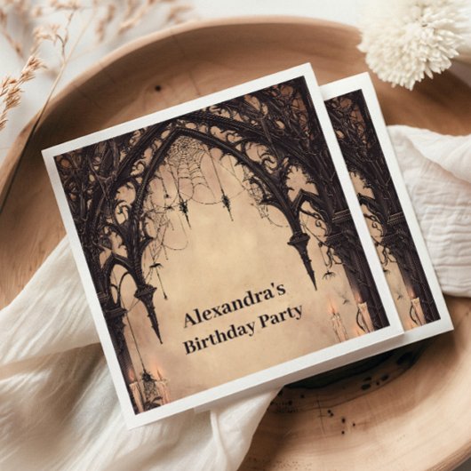 Gothic Arch Midnight Birthday Servet