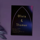 Gothic Arch Moody Modern Minimalist Script Wedding Kaart