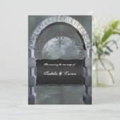 Gothic Arch Plaque Vampire Gothic Weddenschap Kaart (Staand voorkant)
