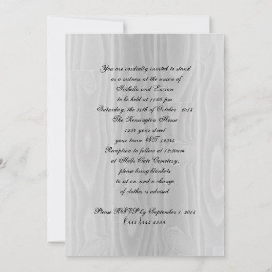 Gothic Arch Plaque Vampire Gothic Weddenschap Kaart (Achterkant)