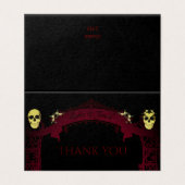 Gothic Arch Trellis en Skulls Bruiloft Dank U Kaart (Buitenkant ongevouwen)