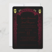 Gothic Arch Trellis en Skulls Wedding Kaart (Voorkant)