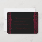 Gothic Arch Trellis en Skulls Wedding RSVP Kaartje (Voorkant)