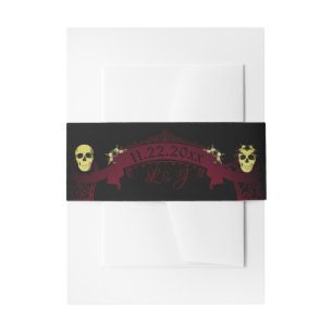 Gothic Arch Trellis en Skulls Wedding Uitnodigingen Wikkel