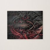 Gothic Arched Art Puzzel – ingewikkeld zwart en ro (Horizontaal)