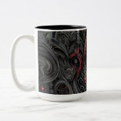 Gothic Arched Design Koffie Mok – Zwart en Rood Ar (Links)