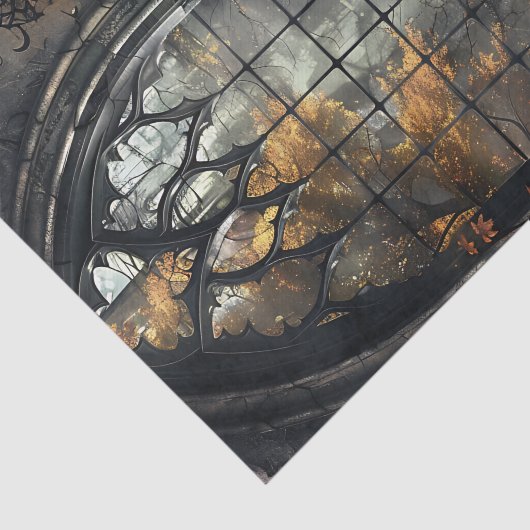 Gothic Arched Window by lamplight Decoupage Tissuepapier (Detail)